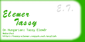 elemer tassy business card