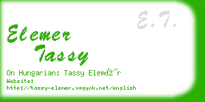 elemer tassy business card